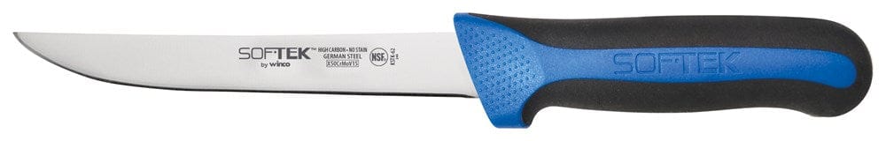 Winco Smallwares Each Winco KSTK-62 SofTek 6 Inch Wide Boning Knife with Soft Grip Handle | Denson CFE