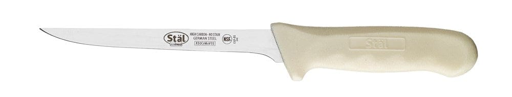 Winco Smallwares Each Winco KWP-61 Stal 6 Inch Boning Knife High Carbon Stainless Steel White Handle | Denson CFE