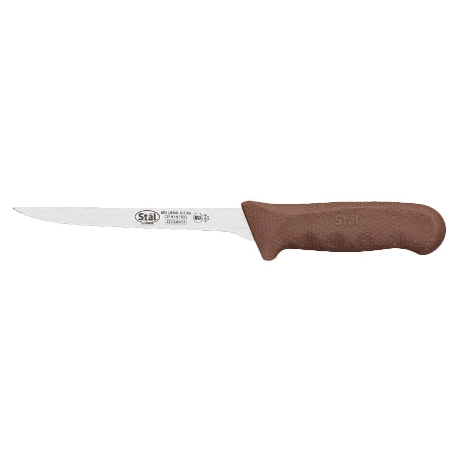 Winco Smallwares Each Winco KWP-61N Stal 6 Inch Boning Knife with Brown Polypropylene Handle | Denson CFE
