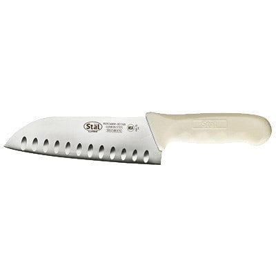 Winco Smallwares Each Winco KWP-70 Stal 7 Inch Santoku Knife with Granton Edge and Polypropylene Handle | Denson CFE