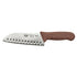 Winco Smallwares Each Winco KWP-70N Santoku Knife 7 Inch High Carbon Stainless Steel Brown Handle | Denson CFE