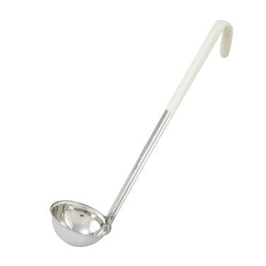Winco Smallwares Each Winco LDC-3 Ivory Three Ounce One-Piece Stainless Steel Serving Ladle with Thirteen Inch Color-Coded Handle | Denson CFE