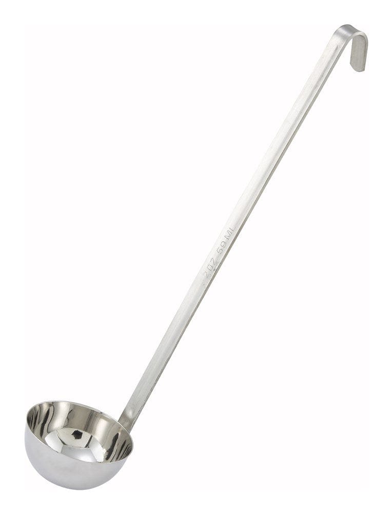 Winco Smallwares Each Winco LDT-1 Two-Piece 1 oz Stainless Steel Serving Ladle with 12" Handle | Denson CFE
