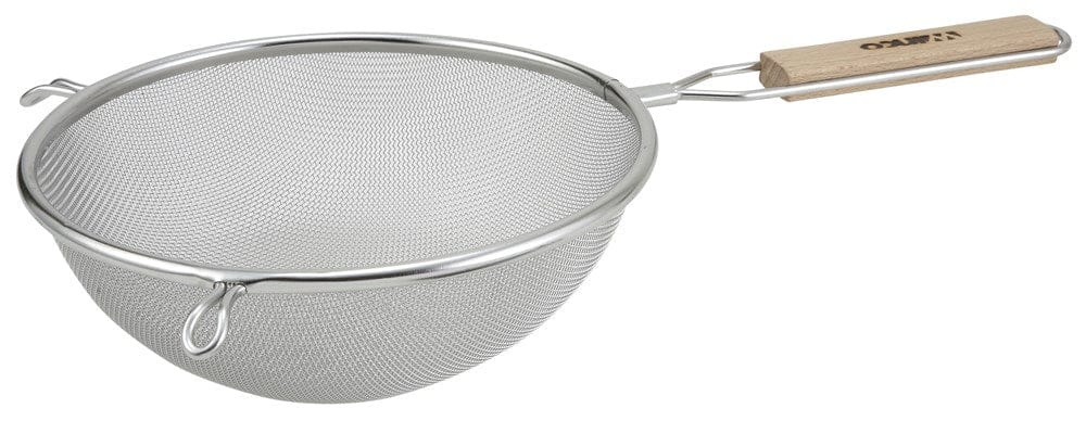 Winco Smallwares Each Winco MS3A-8S 8 Inch Single Mesh Strainer with Wooden Handle | Denson CFE