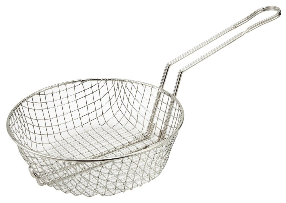 Winco Smallwares Each Winco MSB-08 Culinary Basket 8 Inch Coarse Mesh Nickel Plated Steel | Denson CFE