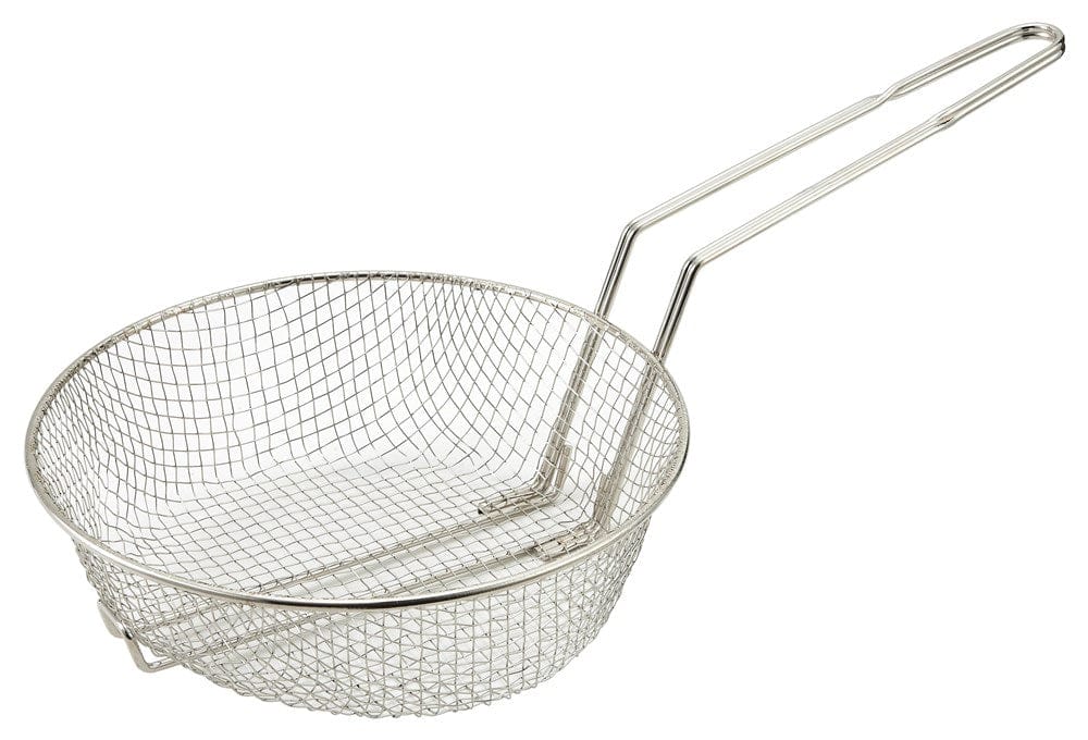 Winco Smallwares Each Winco MSB-08M Medium Mesh Culinary Basket 8 Inch Nickel Plated | Denson CFE