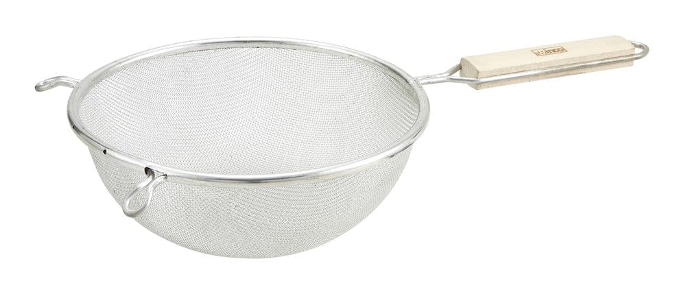 Winco Smallwares Each Winco MSTF-6S 6.25 Inch Fine Mesh Strainer with Wooden Handle | Denson CFE