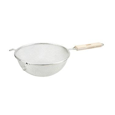 Winco Smallwares Each Winco MSTF-8S 8 Inch Fine Mesh Strainer with Wooden Handle | Denson CFE