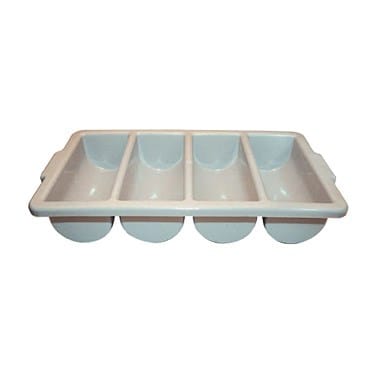 Winco Smallwares Each Winco PL-4B 4 Compartment Cutlery Bin - Plastic, Gray | Denson CFE
