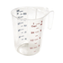 Winco Smallwares Each Winco PMCP-25 Clear Polycarbonate Measuring Cup with Raised Markings and Tapered Handle 1 Cup | Denson CFE