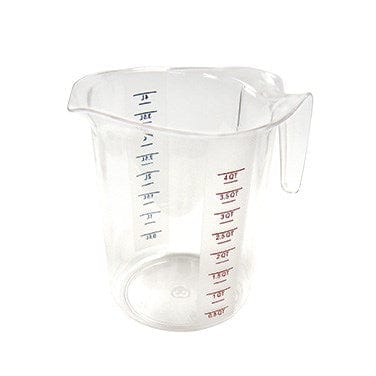 Winco Smallwares Each Winco PMCP-400 4 Quart Measuring Cup with Colour Graduations and Tapered Handle | Denson CFE