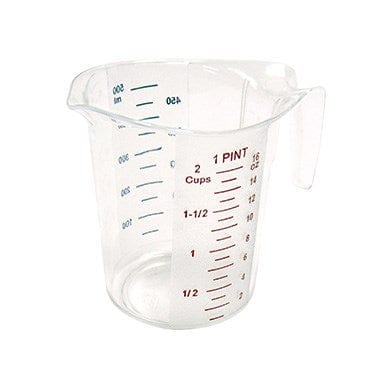Winco Smallwares Each Winco PMCP-50 1 Pint Measuring Cup with Color Graduations and Tapered Handle | Denson CFE