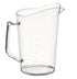 Winco Smallwares Each Winco PMU-200 2 Quart Clear Polycarbonate Measuring Cup with Raised Graduation Markings | Denson CFE