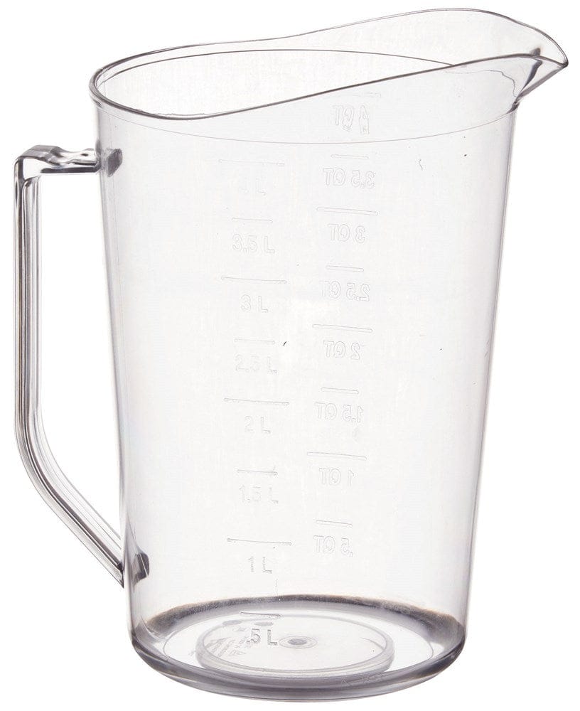 Winco Smallwares Each Winco PMU-400 4 Quart Clear Measuring Cup with Raised Graduation Markings | Denson CFE