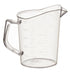 Winco Smallwares Each Winco PMU-50 Clear Polycarbonate 1 Pint Measuring Cup with Raised Graduation Markings | Denson CFE