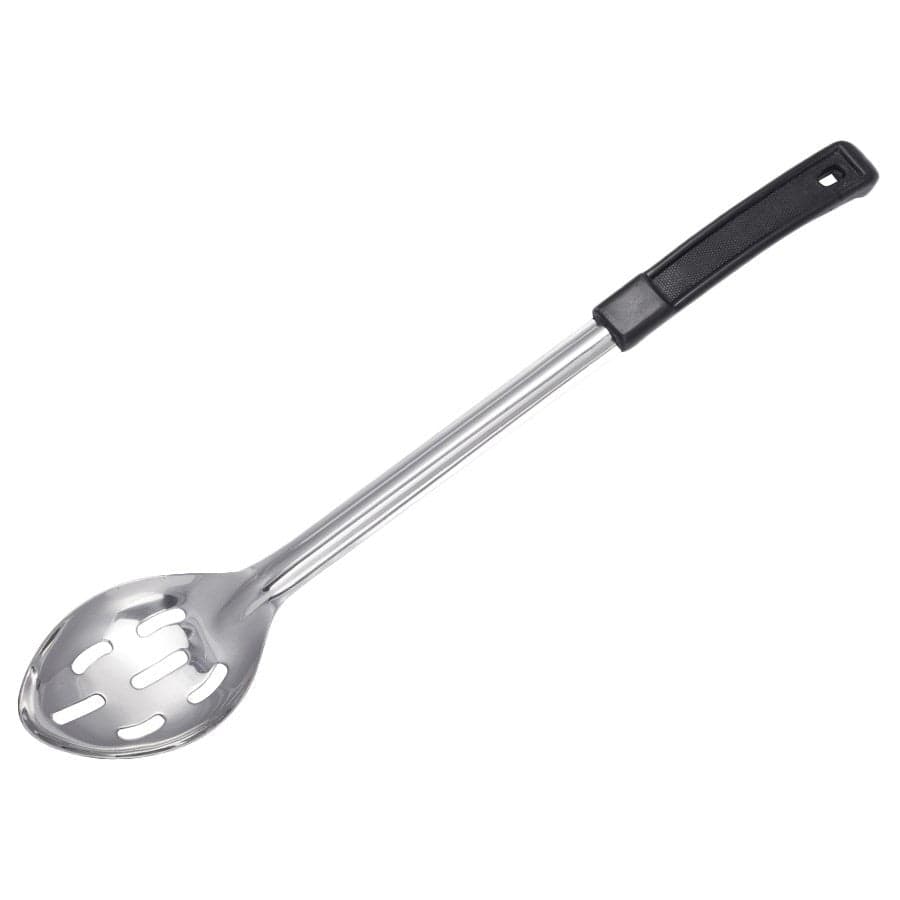 Winco Smallwares Each Winco Prime 11 Inch Stainless Steel Slotted Basting Spoon with Plastic Handle | Denson CFE