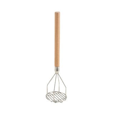 Winco Smallwares Each Winco PTM-18R Potato Masher with Round Head and Wooden Handle 4 Inch x 18 Inch | Denson CFE