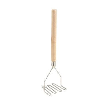 Winco Smallwares Each Winco PTM-18S Potato Masher with Wooden Handle and Chrome Plated Finish | Denson CFE