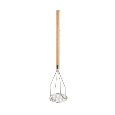 Winco Smallwares Each Winco PTM-24R Potato Masher with Wooden Handle and Chrome Plated Finish | Denson CFE