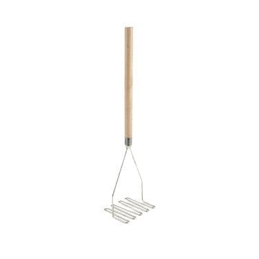Winco Smallwares Each Winco PTMP-24S Chrome Plated 24 Inch Square Faced Potato Masher with Soft Grip Handle | Denson CFE