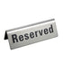 Winco Smallwares Each Winco RVS-4 Stainless Steel Reserved Sign | Denson CFE