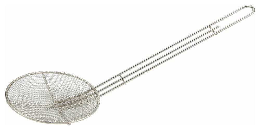 Winco Smallwares Each Winco SCF-6R 6.5 Inch Round Mesh Skimmer with 13 Inch Handle | Denson CFE