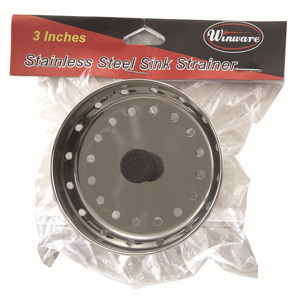 Winco Smallwares Each Winco SIK-3 Stainless Steel Sink Strainer with 2-1/2 Inch Stopper | Denson CFE
