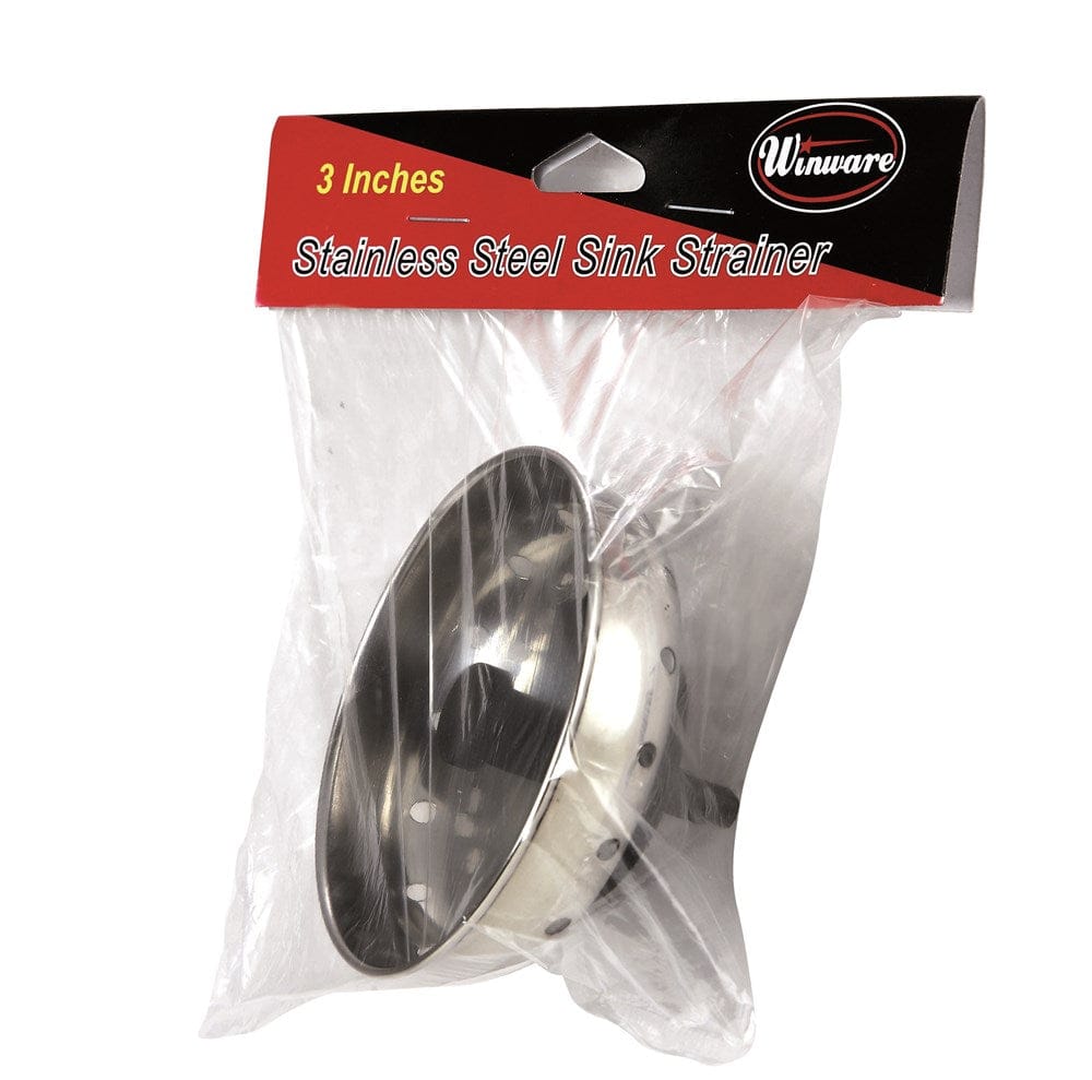 Winco Smallwares Each Winco SIK-3 Stainless Steel Sink Strainer with 2-1/2 Inch Stopper | Denson CFE