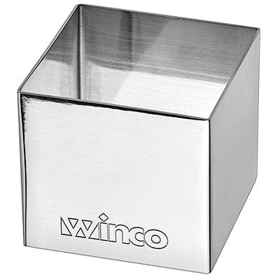 Winco Smallwares Each Winco SPM-22S Square Pastry Mold 2x2 Inch Stainless Steel Dishwasher Safe | Denson CFE