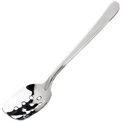 Winco Smallwares Each Winco SPS-P8 Slanted Perforated Plating Spoon 8 Inch Dishwasher Safe Satin Finish | Denson CFE