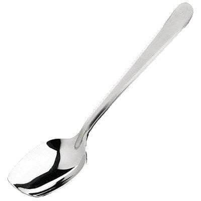 Winco Smallwares Each Winco SPS-S8 Solid 8 Inch Slanted Plating Spoon Dishwasher Safe 18/8 Stainless Steel Satin Finish | Denson CFE