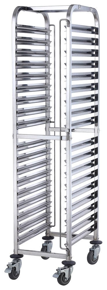 Winco Smallwares Each Winco SRK-36 Steam Table and Food Pan Rack 36-Tier Stainless Steel Mobile 21-5/8 Width | Denson CFE