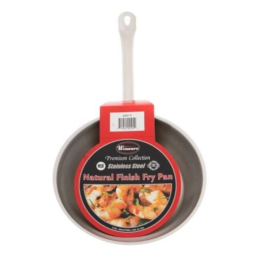 Winco Smallwares Each Winco SSFP-9 Stainless Steel Induction Ready Fry Pan 9.5 Inch | Denson CFE