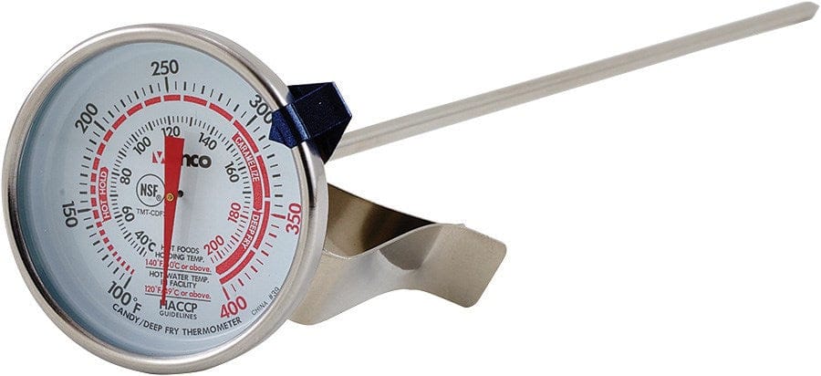 Winco Smallwares Each Winco TMT-CDF3 Dial Type Candy and Deep Fry Thermometer 100 to 400 Degrees Fahrenheit | Denson CFE