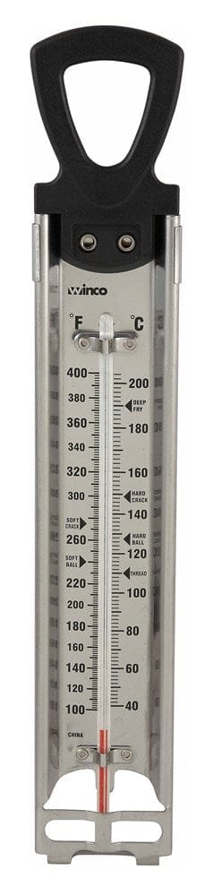 Winco Smallwares Each Winco TMT-CDF4 Deep Fry and Candy Thermometer with Pot Clip and Top Hanging Design | Denson CFE