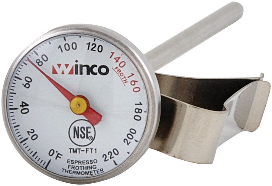 Winco Smallwares Each Winco TMT-FT1 Frothing Thermometer 1 Inch Dial 5 Inch Probe | Denson CFE