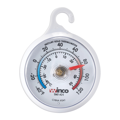 Winco Smallwares Each Winco TMT-IO1 Indoor Outdoor Thermometer Round White Weather Resistant | Denson CFE