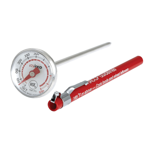 Winco Smallwares Each Winco TMT-P3 Pocket Test Thermometer 5 Inch Dial 0 to 220 Degrees Fahrenheit | Denson CFE