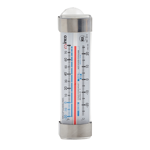 Winco Smallwares Each Winco TMT-RF4 Refrigerator Freezer Thermometer - Tube Style, Suction Cup Mount | Denson CFE