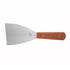 Winco Smallwares Each Winco TN526 Scraper with Wooden Handle and Stainless Steel Blade 4-3/8 x 3 inches | Denson CFE