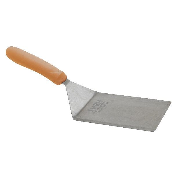 Winco Smallwares Each Winco TNH-63 Stainless Steel Offset Turner with Cutting Edge Blade and Orange Nylon Handle | Denson CFE