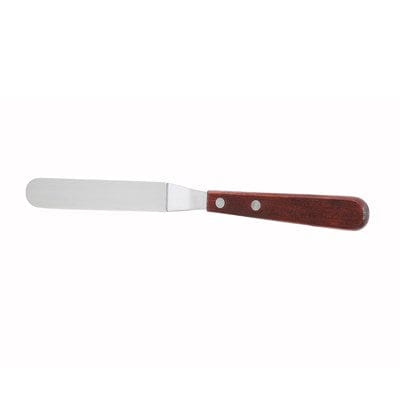 Winco Smallwares Each Winco TOS-4 Offset Spatula with Wooden Handle 3.5 x 0.75 Inch Blade | Denson CFE