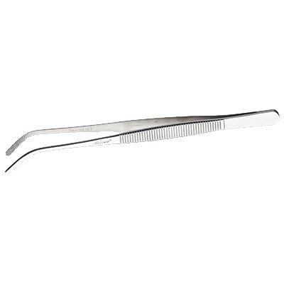 Winco Smallwares Each Winco TTG-8C Curved 8 Inch Long 18/8 Stainless Steel Plating Tongs | Denson CFE