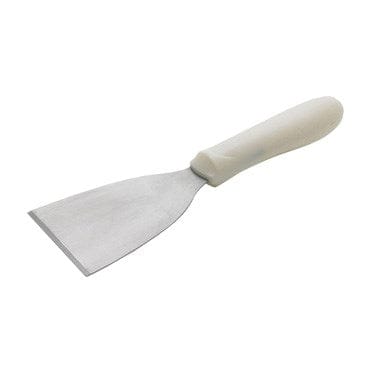 Winco Smallwares Each Winco TWP-32 White Polypropylene Handle Scraper with Stainless Steel Blade 4-1/2 x 3-1/8 | Denson CFE