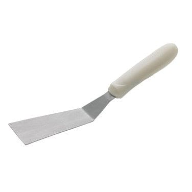 Winco Smallwares Each Winco TWP-50 Grill Spatula with Offset Stainless Steel Blade 4-1/4 by 2-3/16 Inches Dishwasher Safe White Handle | Denson CFE