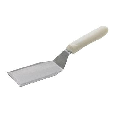 Winco Smallwares Each Winco TWP-61 Hamburger Turner with Offset White Polypropylene Handle 5-1/8 x 2-7/8 Blade | Denson CFE