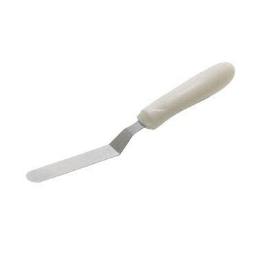 Winco Smallwares Each Winco TWPO-4 Offset Spatula with White Polypropylene Handle and Stainless Steel Blade 3.5 x 0.75 Inch | Denson CFE