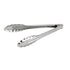 Winco Smallwares Each Winco UT-9LT Medium Weight 9 Inch Stainless Steel Scalloped Edge Utility Tongs | Denson CFE