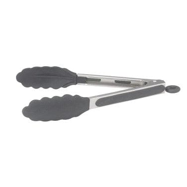 Winco Smallwares Each Winco UTS-9K Stainless Steel Heat-Resistant 9 Inch Utility Tongs with Non-Slip Silicone Grip | Denson CFE