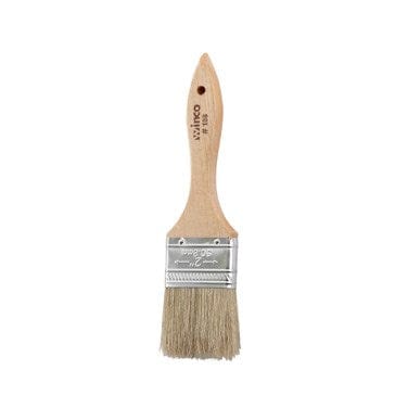 Winco Smallwares Each Winco WBR-20 Pastry Brush with Boar Bristle 2 Inch Wide Flat Wooden Handle | Denson CFE